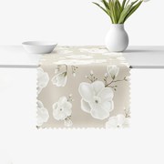 Goldea behúň na stôl teflónový - biele kvety 20x120 cm