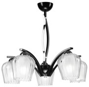 Luster na tyči PAULA 5xE27/60W/230V čierna