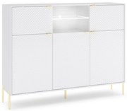 Komoda Diamond s LED osvetlením 153,9 cm biely lesk