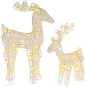 Nexos 85991 Sada 2 trblietavých sobov 45 LED s časovačom, teplá biela