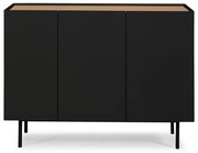 Čierna/v prírodnej farbe nízka komoda v dekore duba 110x85 cm Arista – Teulat