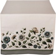 Béžový bavlnený behúň s kvetmi Gently Blooming - 50*140 cm