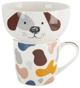 Orion Porcelánový hrnček s miskou Pes, 0,35 l