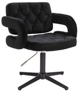 LuxuryForm DESIGN Kreslo ADRIA VELUR na čiernom kríži - čierne