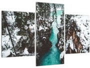Obraz - horská rieka v zime (90x60 cm)