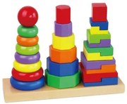 Viga Drevené farebné pyramidy pre deti Viga