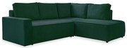 Tmavozelená menčestrová rozkladacia rohová pohovka (pravý roh) Brave Dave – Miuform