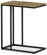 Autronic - Odkládací stůl, MDF deska, dekor divoký dub, černý kov - AF-3006 OAK