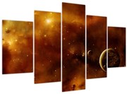 Obraz - Planéty s hmlovinou (150x105 cm)
