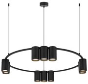 Luster na lanku GENESIS 10xGU10/8W/230V čierna