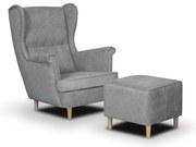 Kreslo s opierkou nôh ELI Sivá