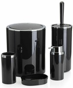 Sada kúpeľňových doplnkov Carmen čierna/prvky s chrómovou povrchovou úpravou