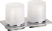 Bemeta Design ORGANIC: Dávkovač mydla, 2 x 200 ml, dvojitý, nerez, sklo - 157109471