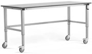 Mobilný dielenský stôl MOTION, manuálne nastaviteľný, 2000x800 mm, šedý
