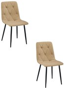 Set dvoch jedálenských stoličiek LIBRA hnedé / čierne nohy (2 ks)