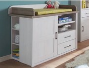 Komoda + prebaľovací pult + regál Luca, dub/bielená pínia%