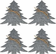Vrecko na príbory X-Mas Tree sivá, sada 4 ks