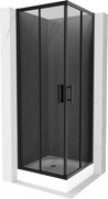 Mexen Rio štvorcová sprchová kabína 70 x 70 cm, grafitová čierna, čierna + závesný bidet Rio, biela- 860-070-070-70-40-4510