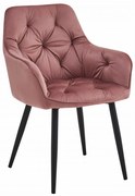 Jedálenské kreslo JORK VELVET, ružové