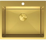 Mexen Solix, 1-komorový nerezový drez 600 x 500 mm, brúsená zlatá, 6408601000-55