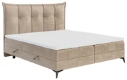 Manželská posteľ Boxspring 140 cm Foxtrot (svetlobéžová) (s matracom a úl. priestorom). Akcia -21%. Vlastná spoľahlivá doprava až k Vám domov. 1043366
