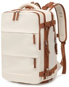 Konofactory Biely multifunkčný batoh do lietadla s USB portom "Gadget" - M (35l)