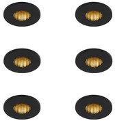 Sada 6 moderných kúpeľňových zapustených bodových svetiel čierna IP54 - Shed Honey