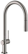 Hansgrohe M54, drezová batéria Talis s výsuvnou spŕškou, sBox, kartáčovaný čierny chróm, HAN-72801340