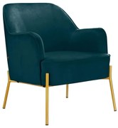 Zelenomodré zamatové kreslo Runa - Støraa