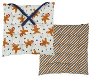 Home Elements Sedák prešívaný Perníčky biela, 40 x 40 cm