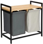 Kôš na bielizeň HANOI čierny DUO COLOR 80 l