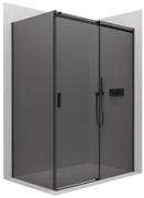 Cerano Santoro, sprchovací kút s posuvnými dverami 140(dvere) x 90(stena) x 195 cm, 6mm šedé sklo, čierny profil, CER-CER-425494