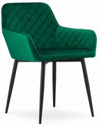 Vintino kreslo NOLA Velvet - smaragdovo zelena farba, nohy čierne - vintino.sk