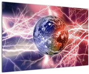 Obraz - Zemeguľa pod prúdom (90x60 cm)