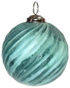 Tyrkysová sklenená vianočná guľa - Ø 7*7 cm