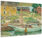 Obraz - Childe Hassam, Oyster Sloop, Cos Cob, reprodukcia (70x50 cm)
