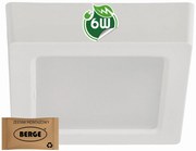 BERGE Štvorcový LED panel biely - prisadený - 6W - PC - neutrálna biela
