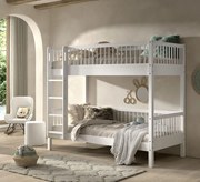 Drevená poschodová posteľ z bukového masívu Forrest biela 90x200cm 175cm