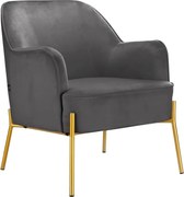 Sivé zamatové kreslo Runa – Støraa