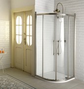 Gelco Gelco, ANTIQUE štvrťkruhová sprchová zástena 1000x1000mm, 2 dvere, číre sklo, bronz, GQ5210C