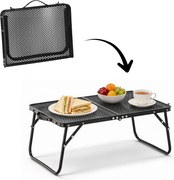 CH Skladací turistický kovový stolík- čierna