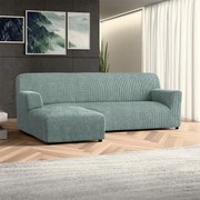 Bielastické poťahy COSTINA mätová sedačka s otomanom vľavo (š. 170 - 300 cm)