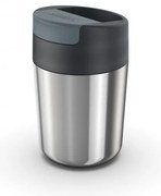 Cestovný hrnček v tmavomodro-lesklo striebornej farbe 340 ml Sipp – Joseph Joseph