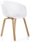 Jedálenská stolička Kennedy, biela / dub