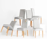 Restilo Napínací poťah na stoličku Sento strieborná, 48 x 48 x 58 + 10 cm, sada 6 ks