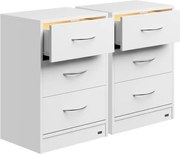 InternetovaZahrada Sada 2 ks nočných stolíkov Eloise 54x39x28 cm - LED biela