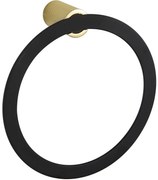 Mexen Base, prsteňový držiak na uteráky, čierna - zlatá, 7088232-57