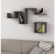 SADA 2x Nástenná polica FOLLOW antracit