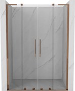 Mexen Velar L Duo, posuvné sprchové dvere do otvoru 160 cm, 8mm číre sklo, ružové zlato, 871-160-003-02-60