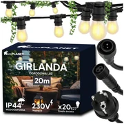 BERGE Záhradná girlanda 20m + 21x 1W LED žiarovka
